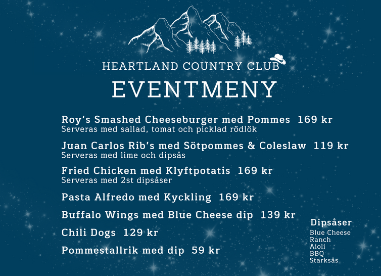eventmeny mat och dryg heartland country club